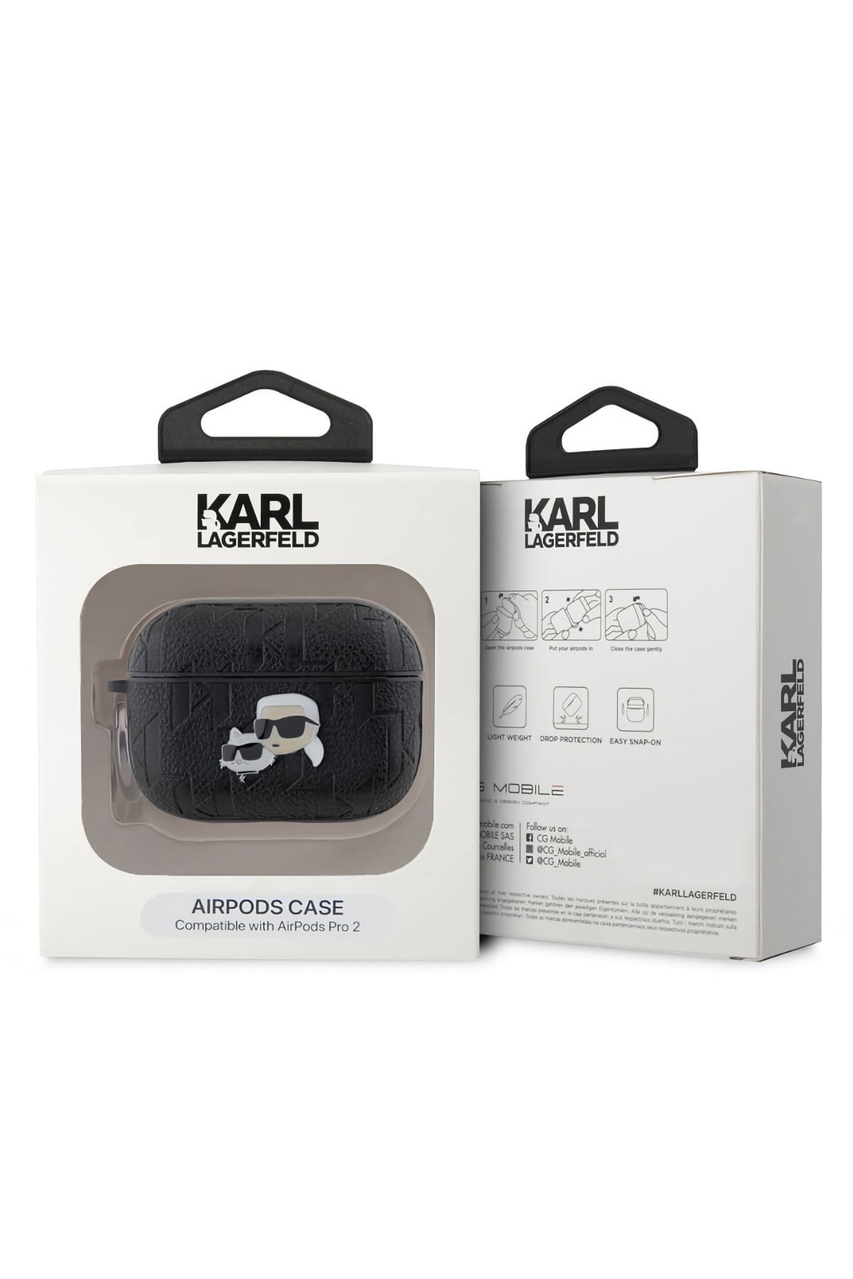 Karl Lagerfeld Monogram Apple Airpods Pro 2. Nesil Kılıf Siyah  Karl Lagerfeld