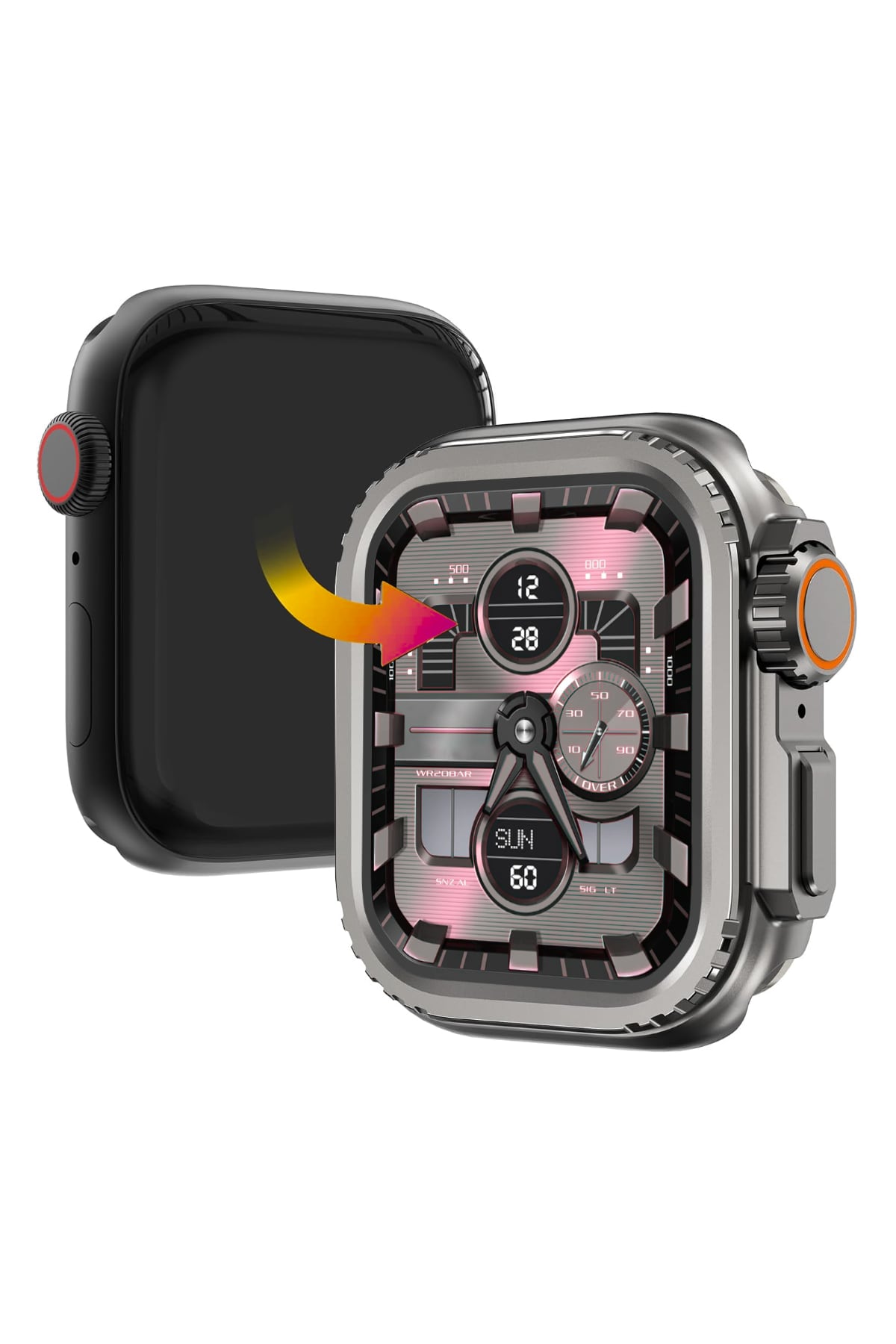 Apple Watch Ultra Dönüştürücü Bumper Kasa Koruyucu Gri  bikordon