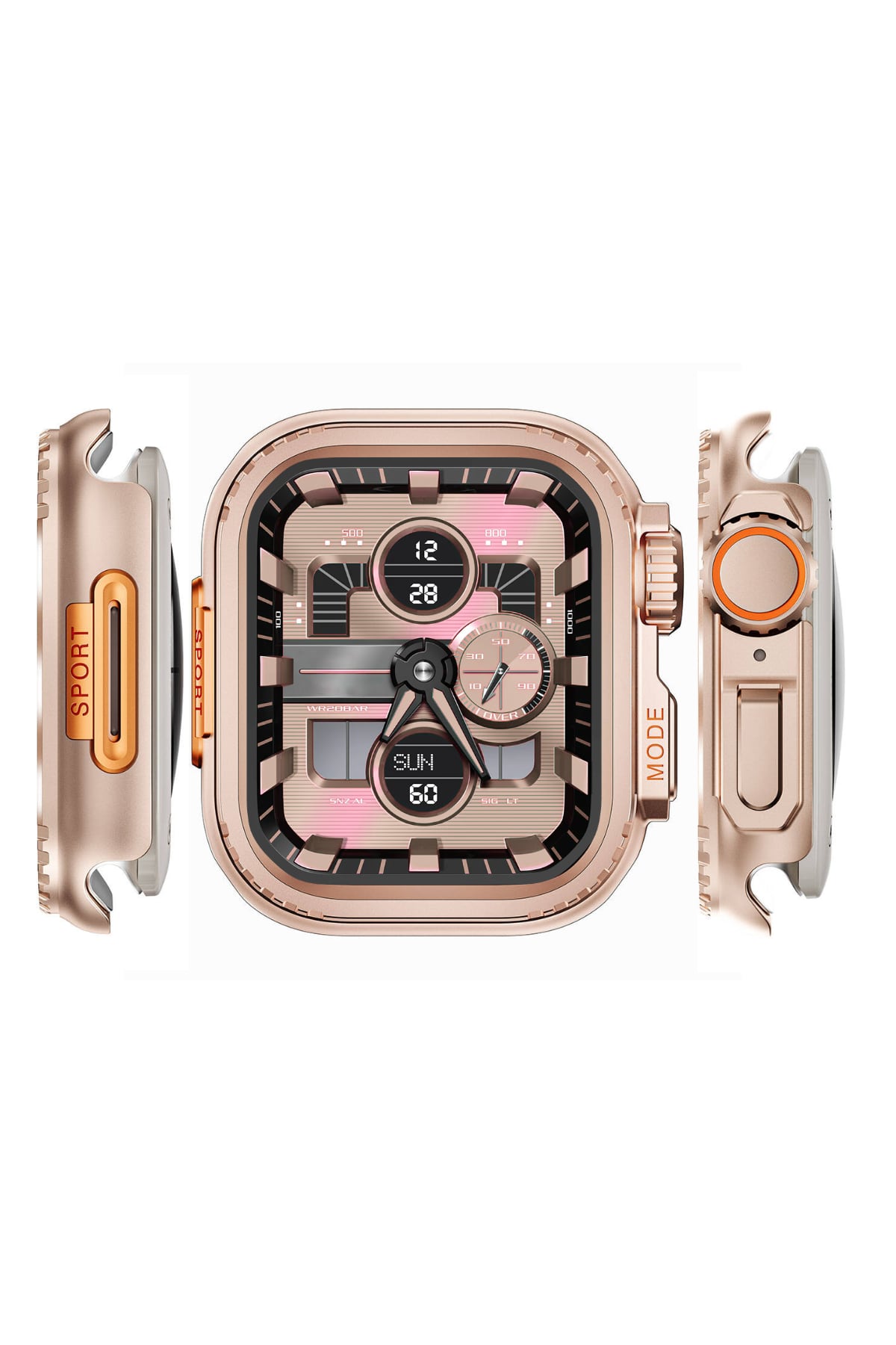 Apple Watch Ultra Dönüştürücü Bumper Kasa Koruyucu Rose Gold  bikordon