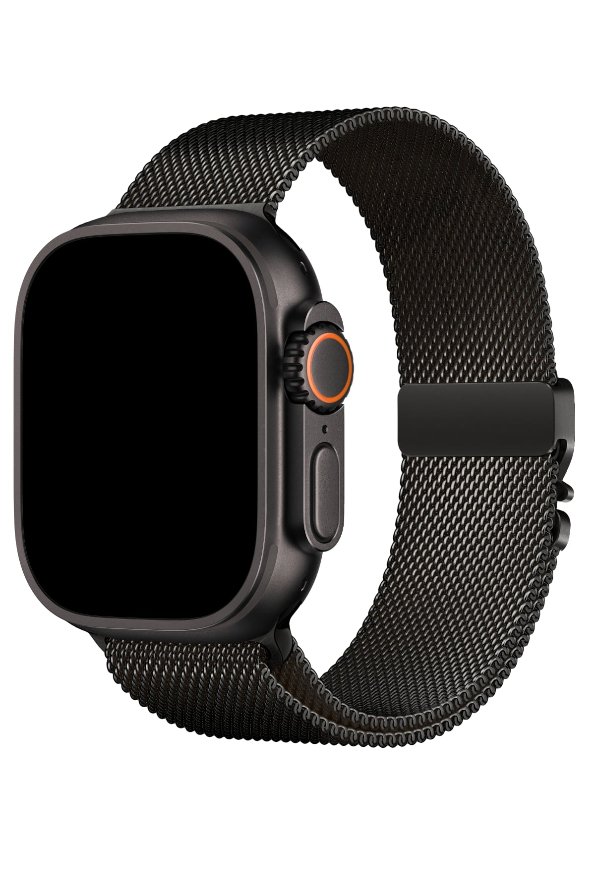 Apple Watch Ultra Uyumlu İnce Örgü Milano Loop Siyah  bikordon