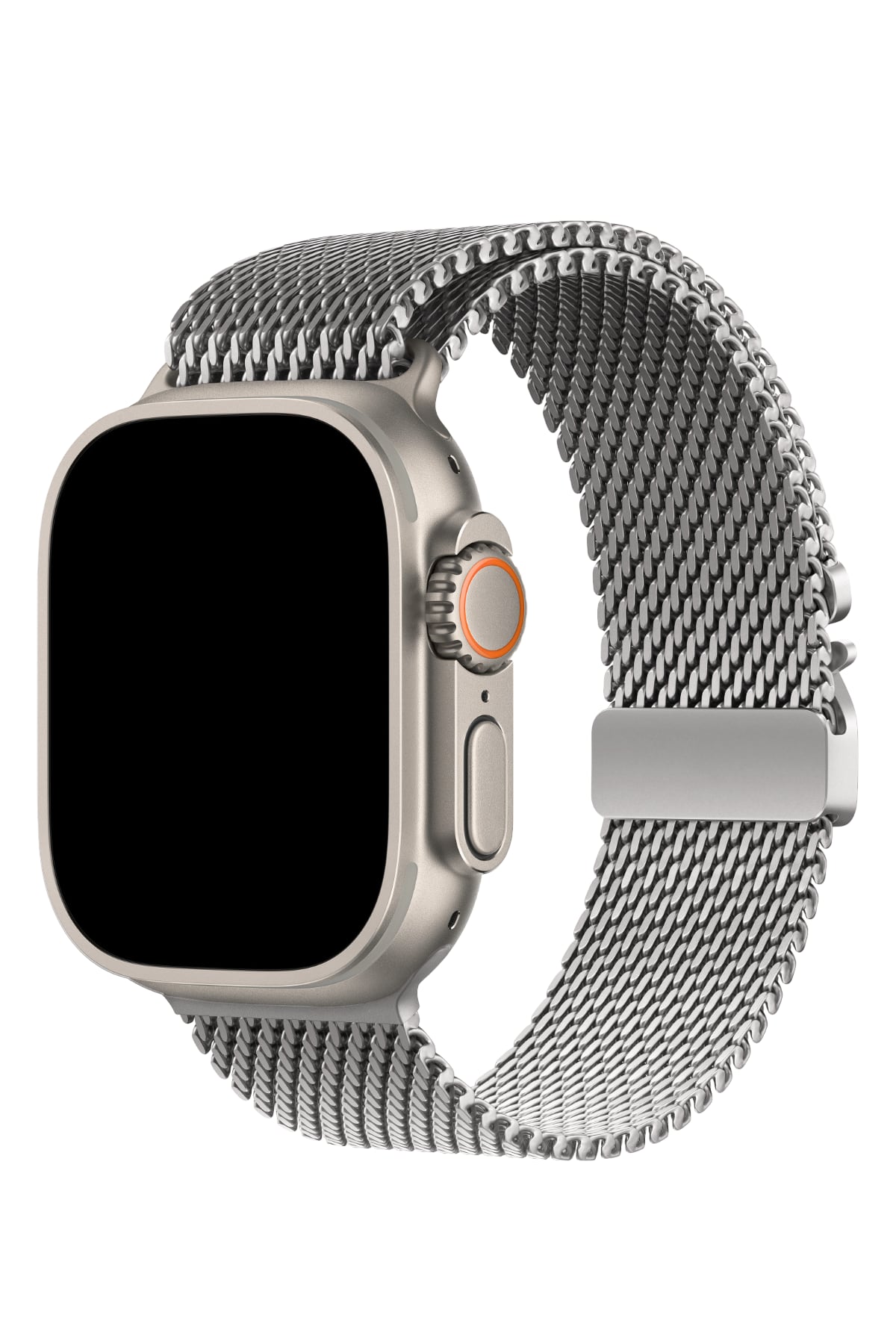 Apple Watch Ultra Uyumlu Kalın Örgü Milano Loop Gümüş Gri  bikordon