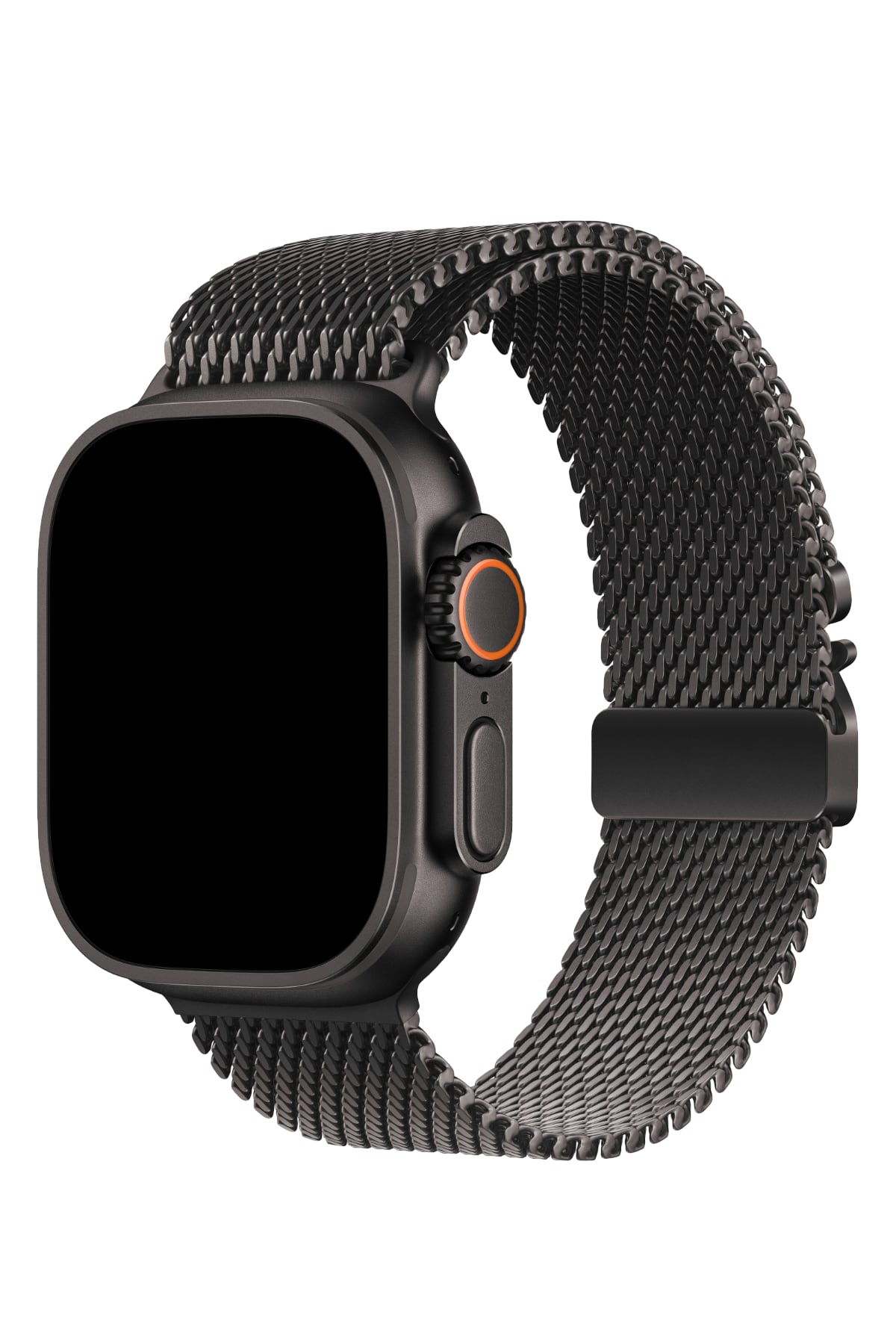 Apple Watch Ultra Uyumlu Kalın Örgü Milano Loop Siyah  bikordon