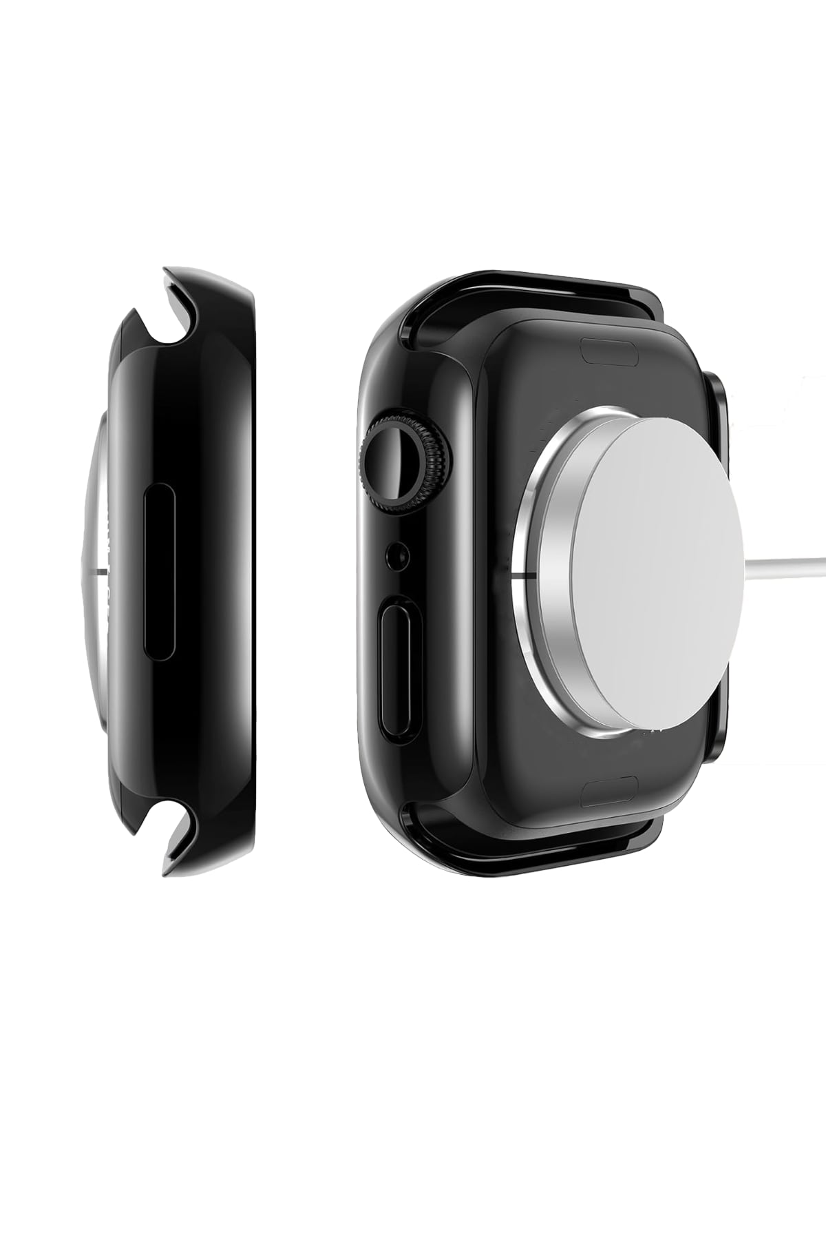 Apple Watch Uyumlu Ekran Koruyucu Jet Siyah Kasa  bikordon