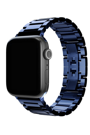 Apple Watch Uyumlu Gloss Loop Çelik Kordon Mavi  bikordon