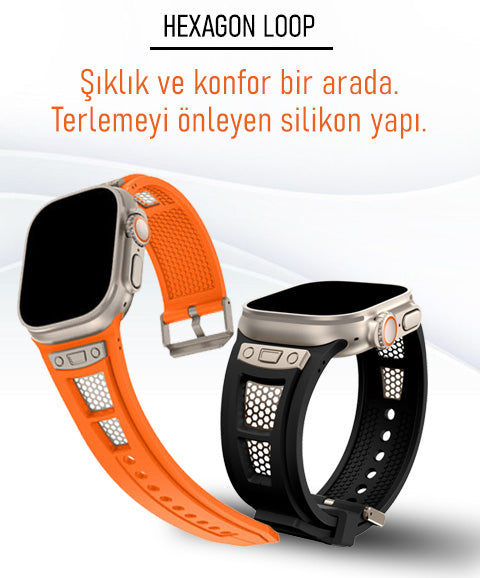 apple watch uyumlu hexagon loop kordon