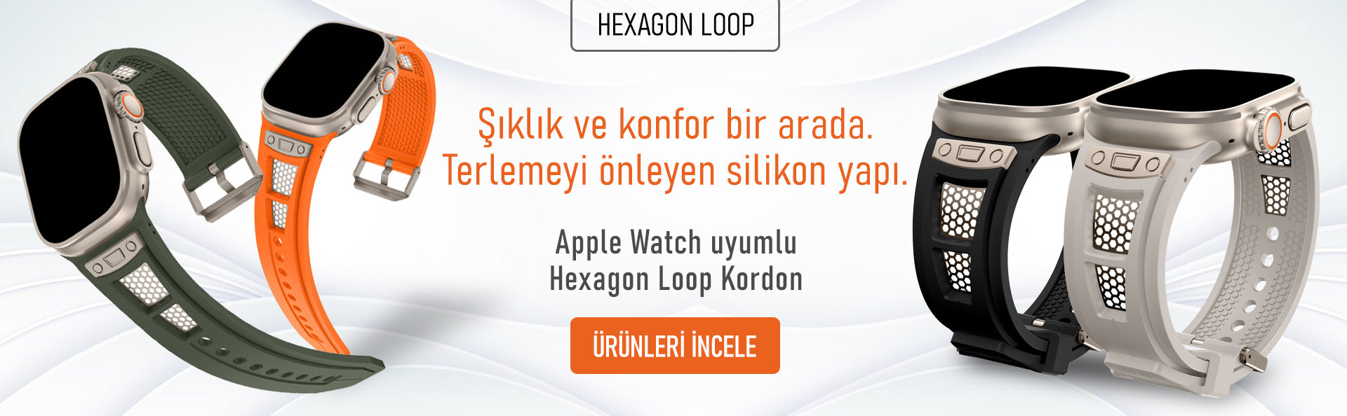 apple watch uyumlu hexagon loop kordon