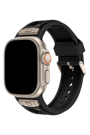 Apple Watch Uyumlu Hexagon Loop Silikon Kordon Siyah  bikordon