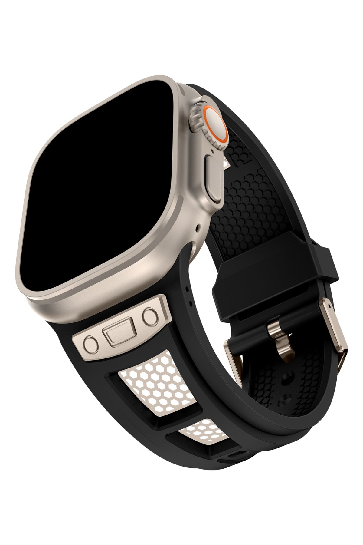 Apple Watch Uyumlu Hexagon Loop Silikon Kordon Siyah  bikordon