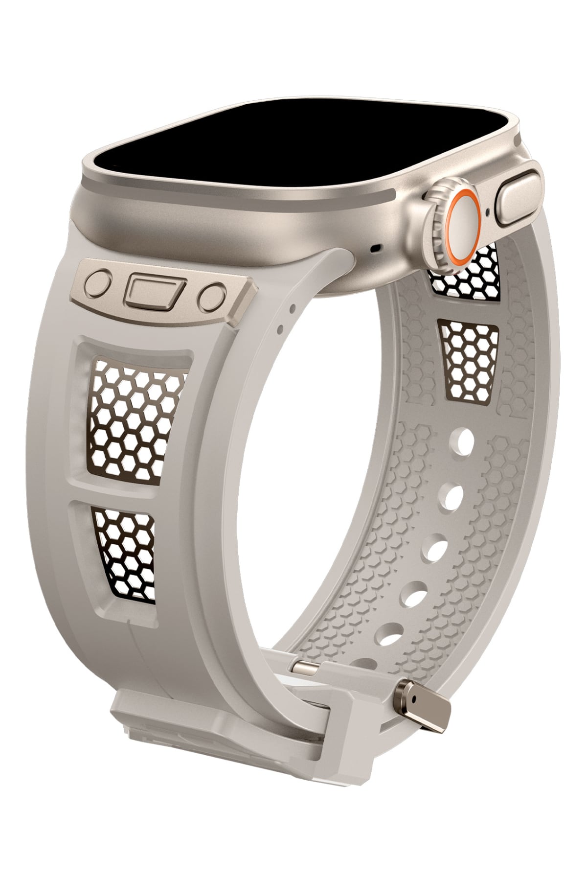 Apple Watch Uyumlu Hexagon Loop Silikon Kordon Starlight  bikordon