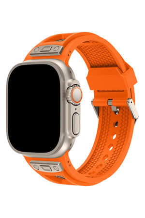 Apple Watch Uyumlu Hexagon Loop Silikon Kordon Turuncu  bikordon