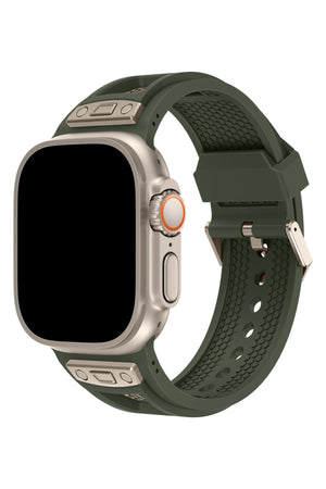 Apple Watch Uyumlu Hexagon Loop Silikon Kordon Yeşil  bikordon