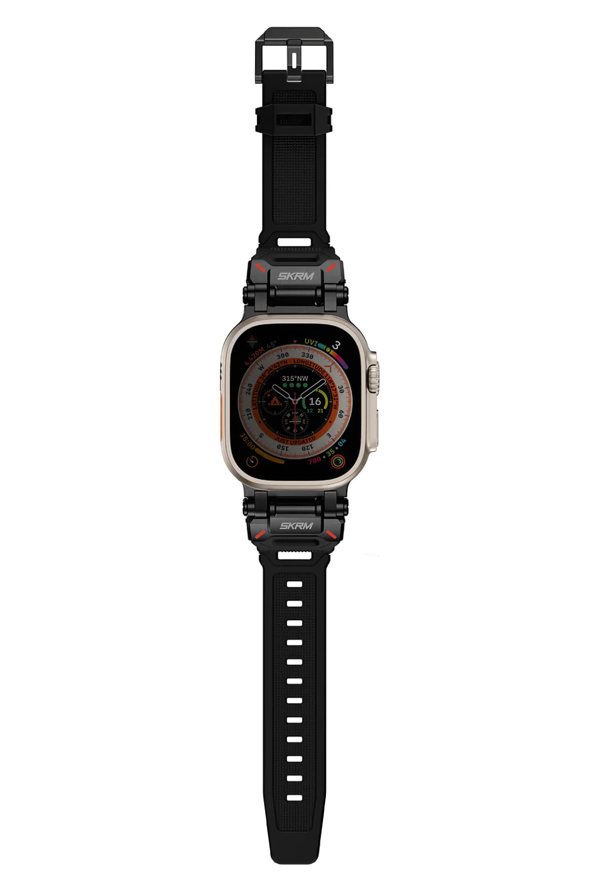 Apple Watch Uyumlu SkinArma Titon Silikon Kordon Siyah  SkinArma