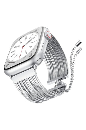 Apple Watch Uyumlu Tassel Chain Kordon Silver