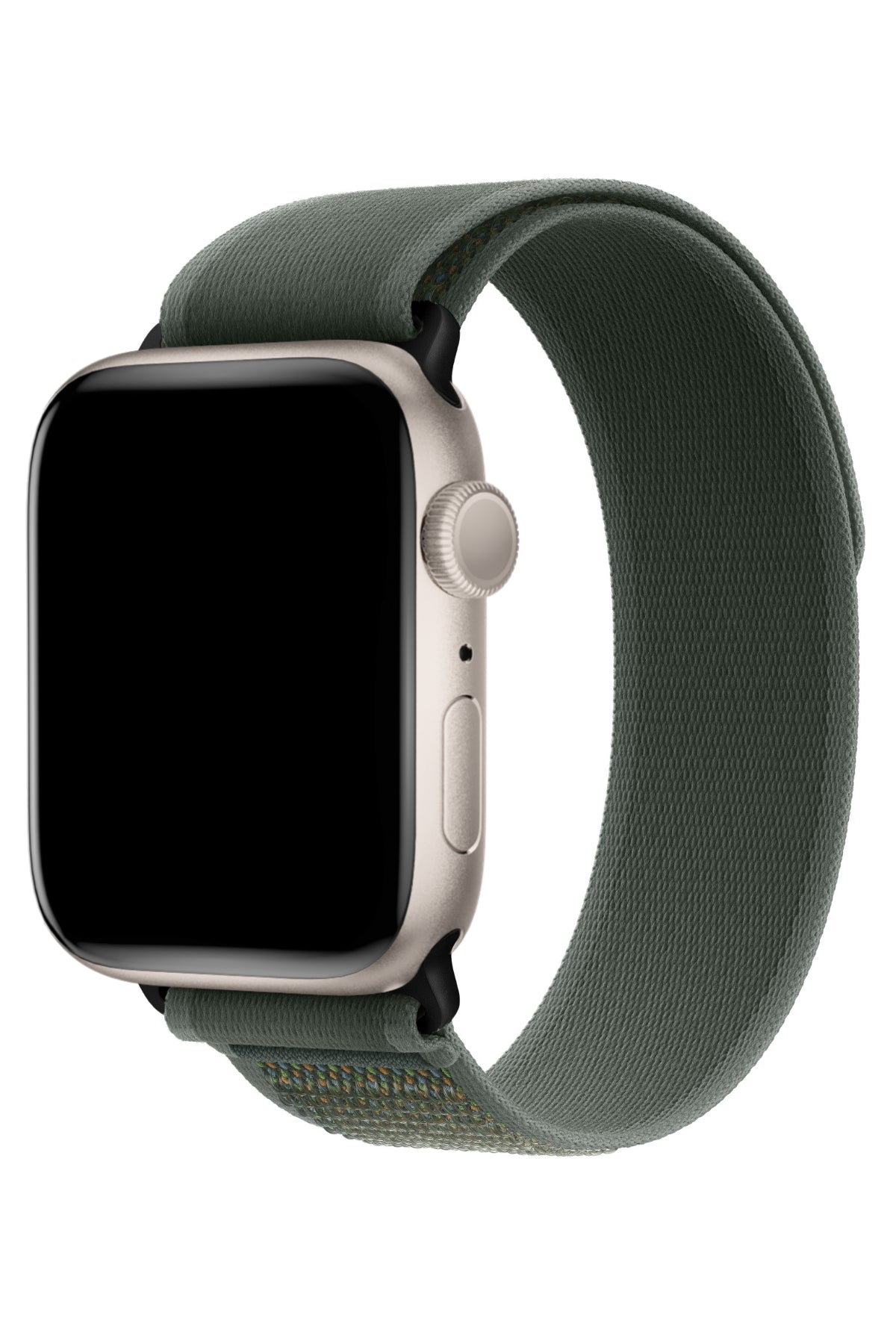 Apple Watch Uyumlu Trail Loop Kordon Siyah Tokalı Greeni bikordon