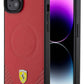 Ferrari iPhone 15 Magsafe Uyumlu Pu Karbon Kılıf Kırmızı  Ferrari