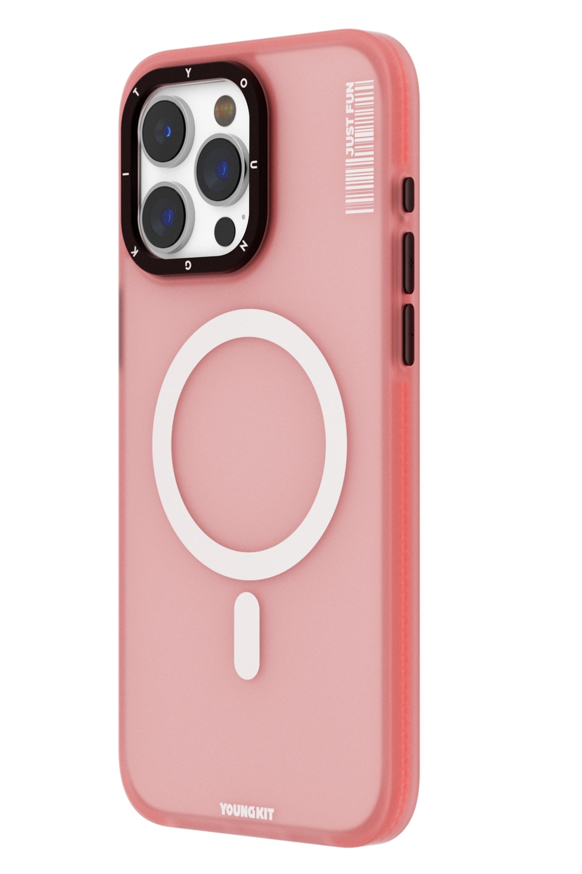 Youngkit Colored Sand iPhone 15 Pro Max uyumlu Magsafe Buzlu Pembe Kılıf  Youngkit