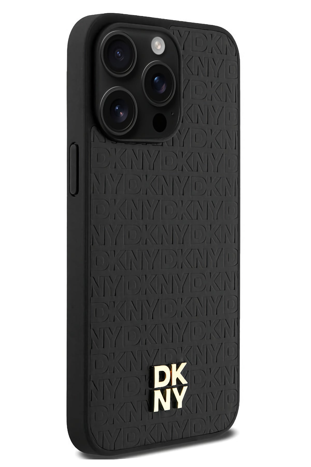 DKNY 3D Texture Pattern iPhone 15 Pro Magsafe Uyumlu Kılıf Siyah  DKNY