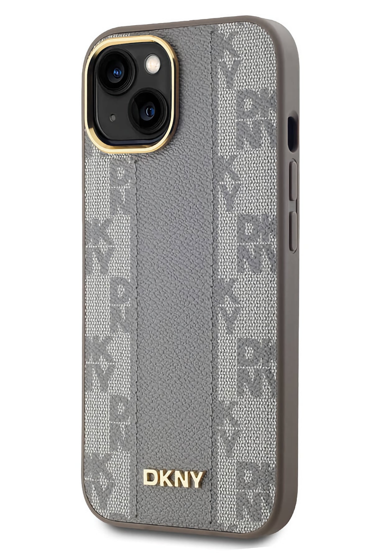 DKNY Checkered Texture Pattern iPhone 15 Magsafe Uyumlu Kılıf Krem  DKNY