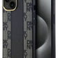 DKNY Checkered Texture Pattern iPhone 15 Magsafe Uyumlu Kılıf Siyah  DKNY