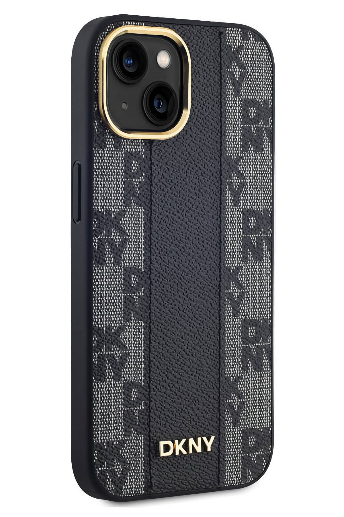 DKNY Checkered Texture Pattern iPhone 15 Magsafe Uyumlu Kılıf Siyah  DKNY