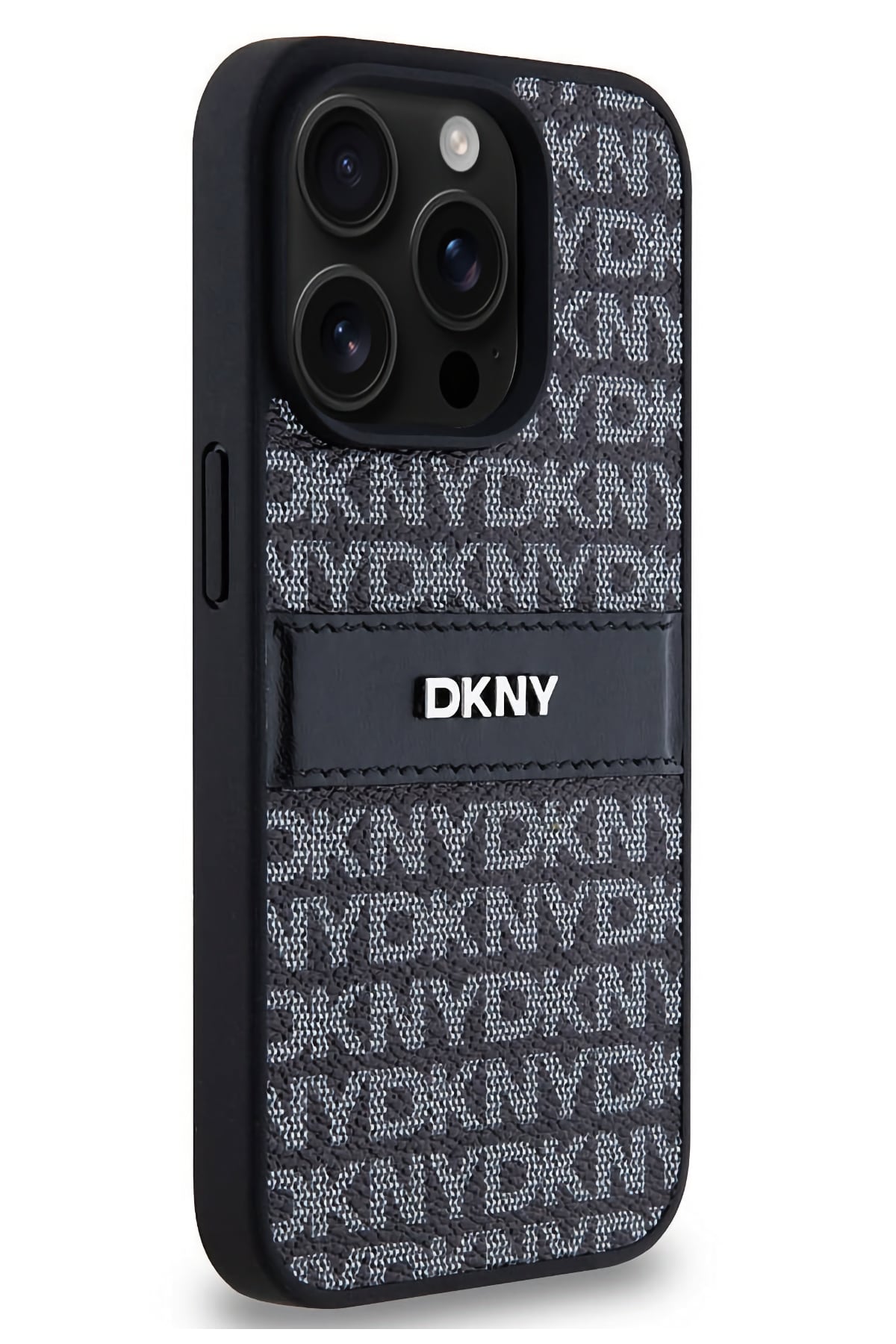 DKNY Texture Pattern iPhone 15 Pro Kılıf Siyah  DKNY