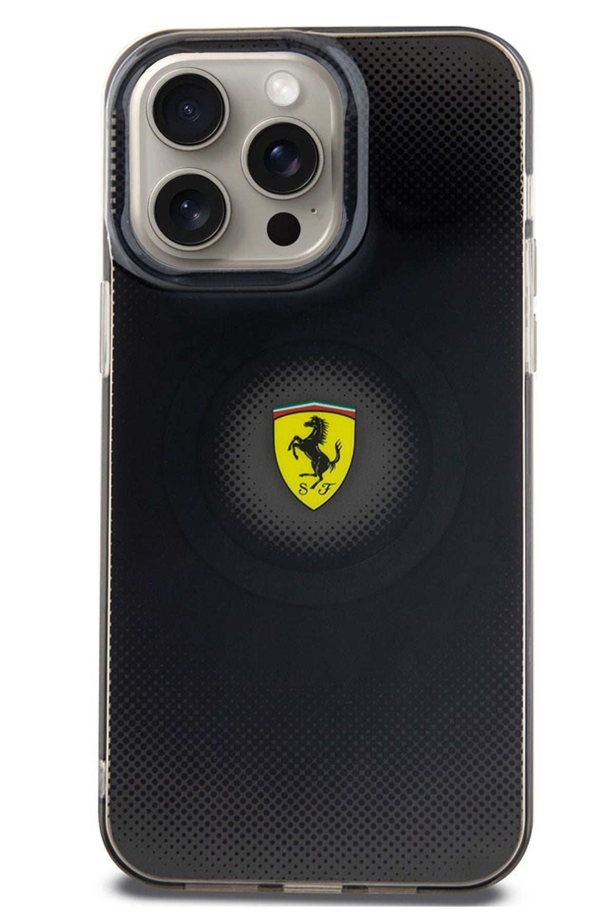 Ferrari iPhone 15 Pro Max Magsafe Uyumlu Dots Silikon Kılıf Siyah  Ferrari