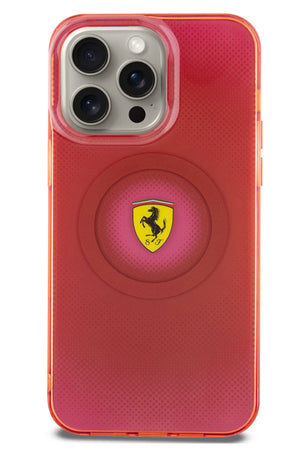 Ferrari iPhone 15 Pro Max Magsafe Uyumlu Dots Silikon Kılıf Kırmızı  Ferrari