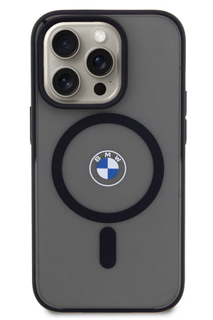 Apple iPhone 15 Pro Magsafe uyumlu BMW Lisanslı Frosted Kılıf Siyah  BMW