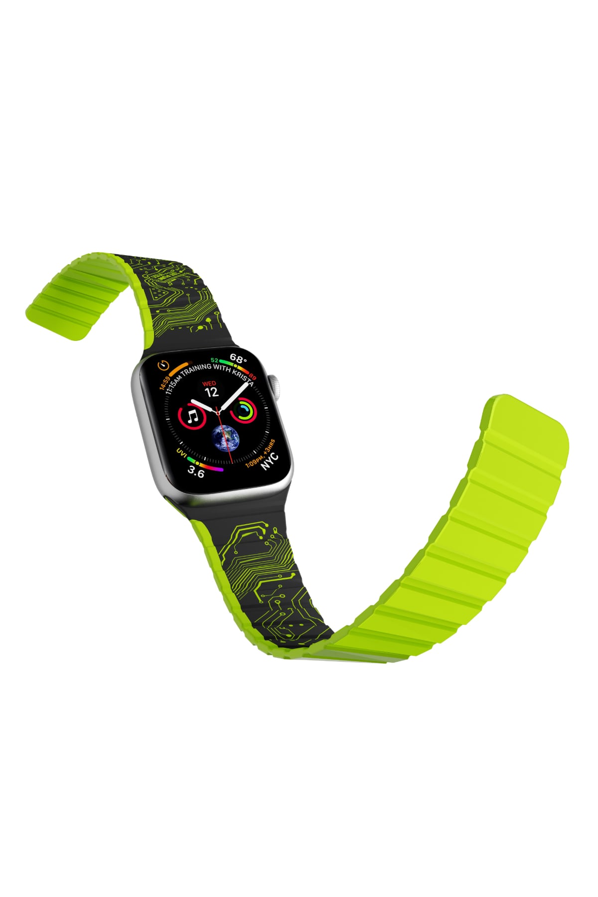 Youngkit Apple Watch Uyumlu Manyetik Mıknatıslı Futuristic Kordon Yeşil  Youngkit