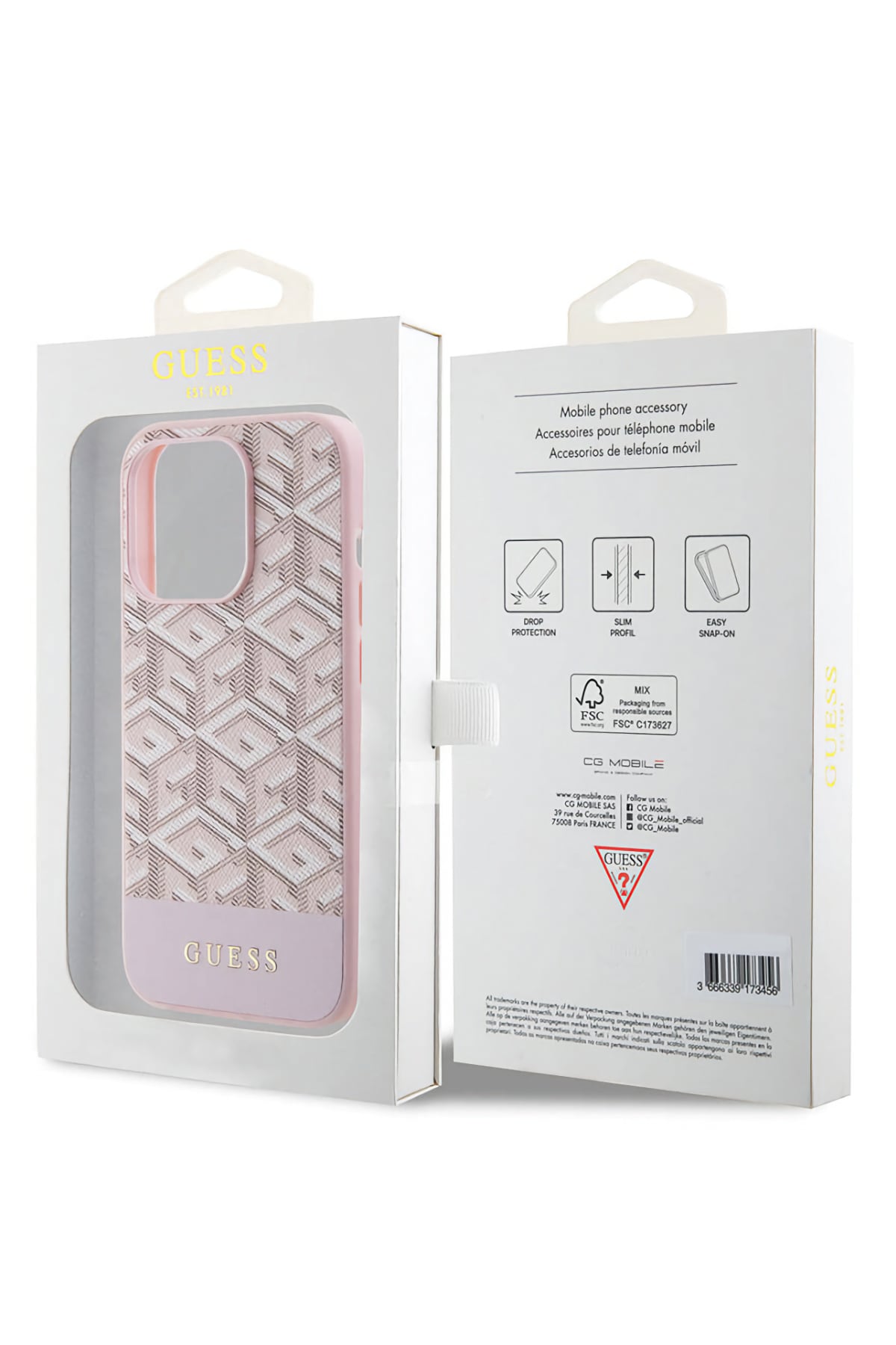 Guess iPhone 15 Pro Max Uyumlu Gcube Silikon Kılıf Pembe  Guess