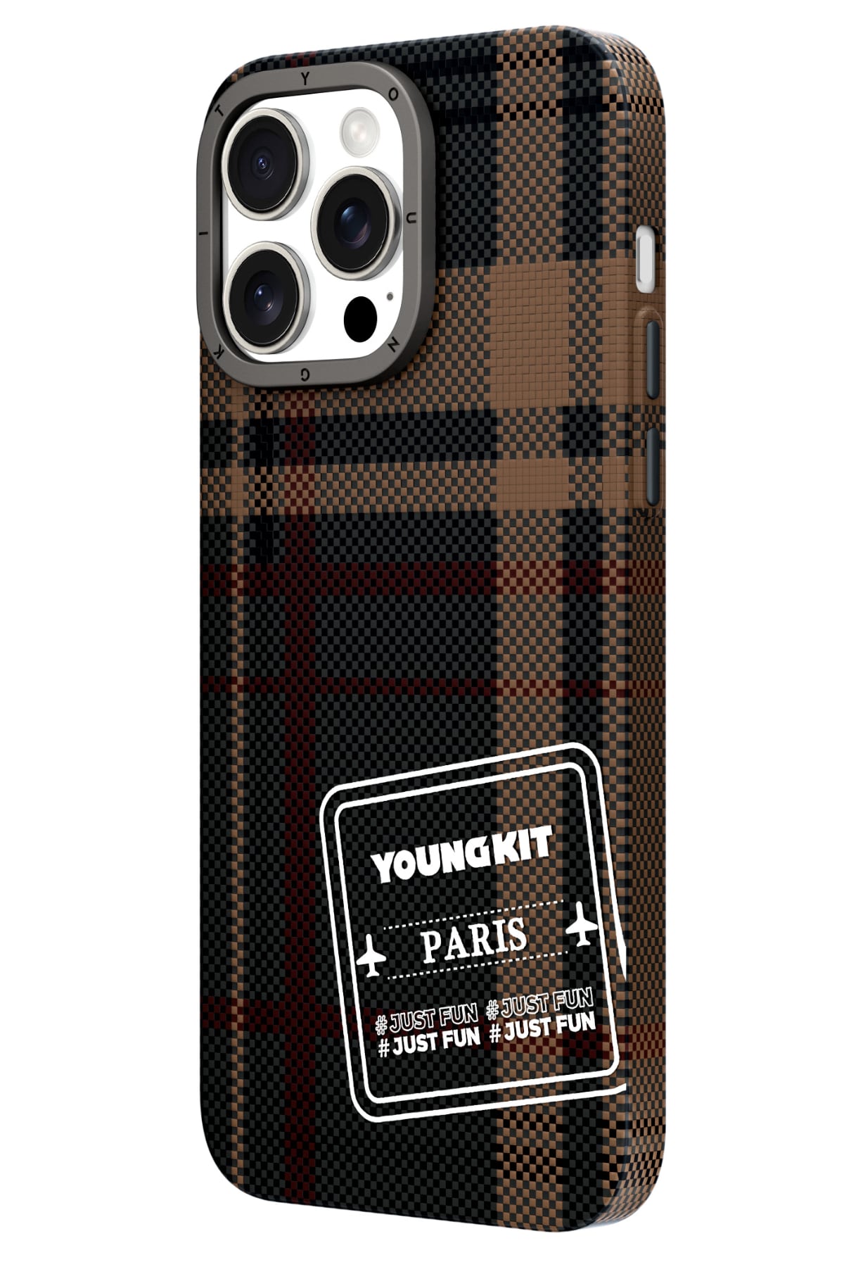 Youngkit Gezhi Kevlar iPhone 15 Pro Magsafe uyumlu Kahverengi Kılıf  Youngkit