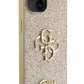 Guess iPhone 15 Uyumlu Glitter 4G Logolu Kılıf Gold  Guess