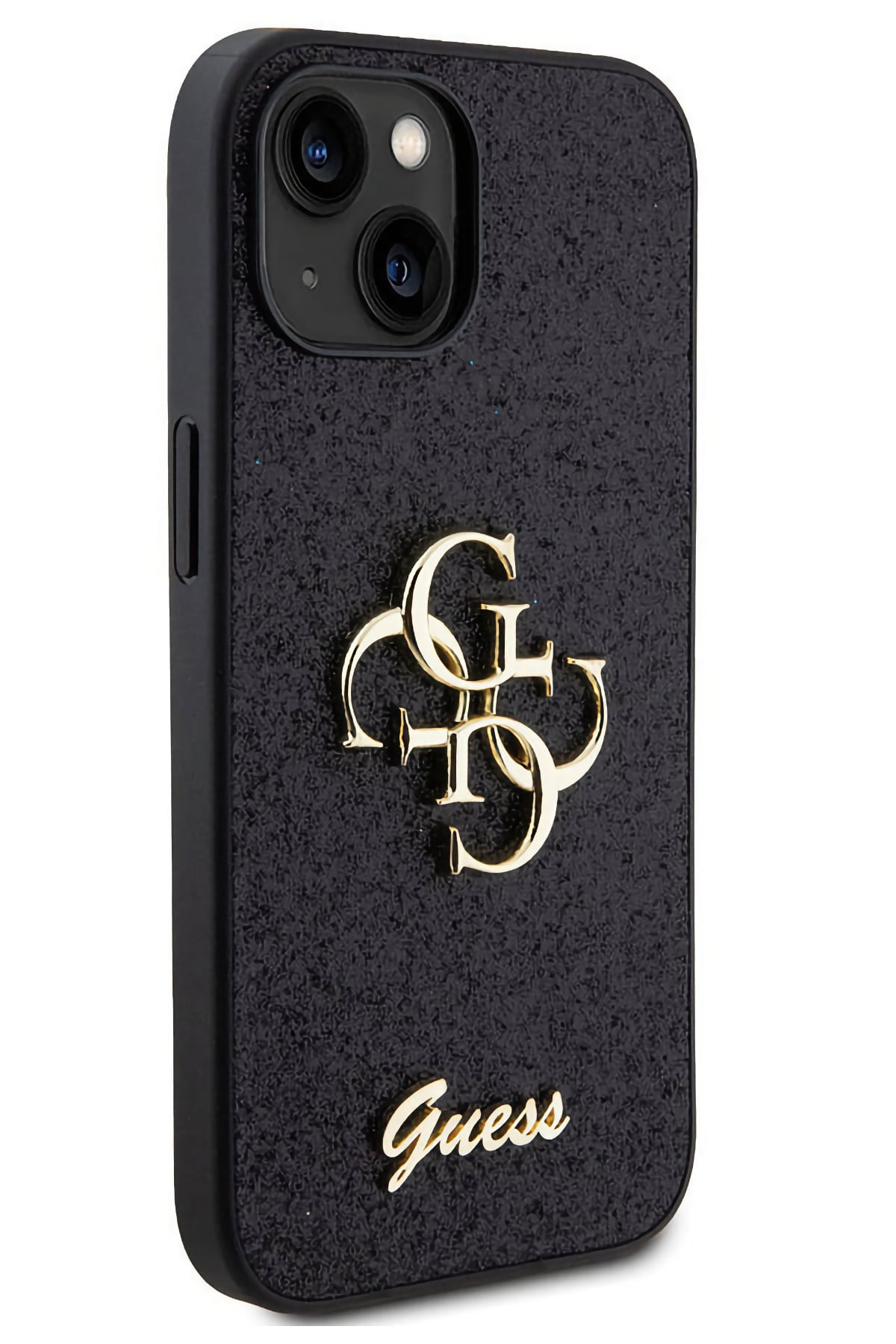 Guess iPhone 15 Plus Uyumlu Glitter 4G Logolu Kılıf Siyah  Guess