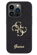 Guess iPhone 15 Pro Max Uyumlu Glitter 4G Logolu Kılıf Siyah  Guess