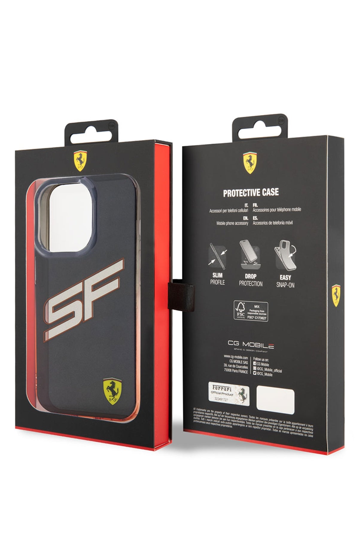 Ferrari iPhone 15 Pro Uyumlu Gradient SF Silikon Kılıf Siyah  Ferrari