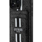 Guess Classic 4G Desenli iPhone 16 Pro Magsafe Uyumlu Kredi Kartlıklı Kılıf Siyah Guess