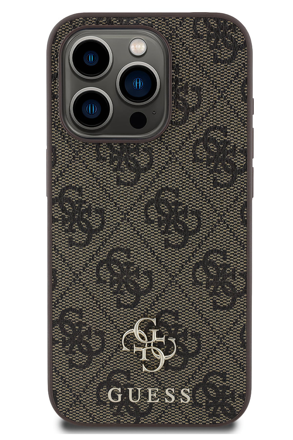 Guess Classic 4G Logolu iPhone 14 Pro Magsafe Uyumlu Kılıf Kahverengi  Guess