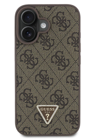 Guess iPhone 16 Plus Uyumlu 4G Desenli Strass Kılıf Kahverengi  Guess