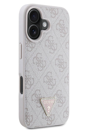 Guess iPhone 16 Plus Uyumlu 4G Desenli Strass Kılıf Pembe  Guess