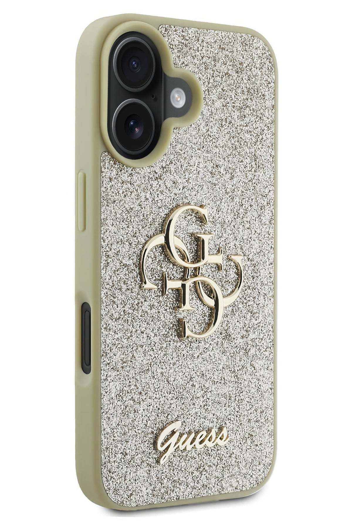 Guess iPhone 16 Plus Uyumlu Glitter 4G Logolu Kılıf Gold  Guess