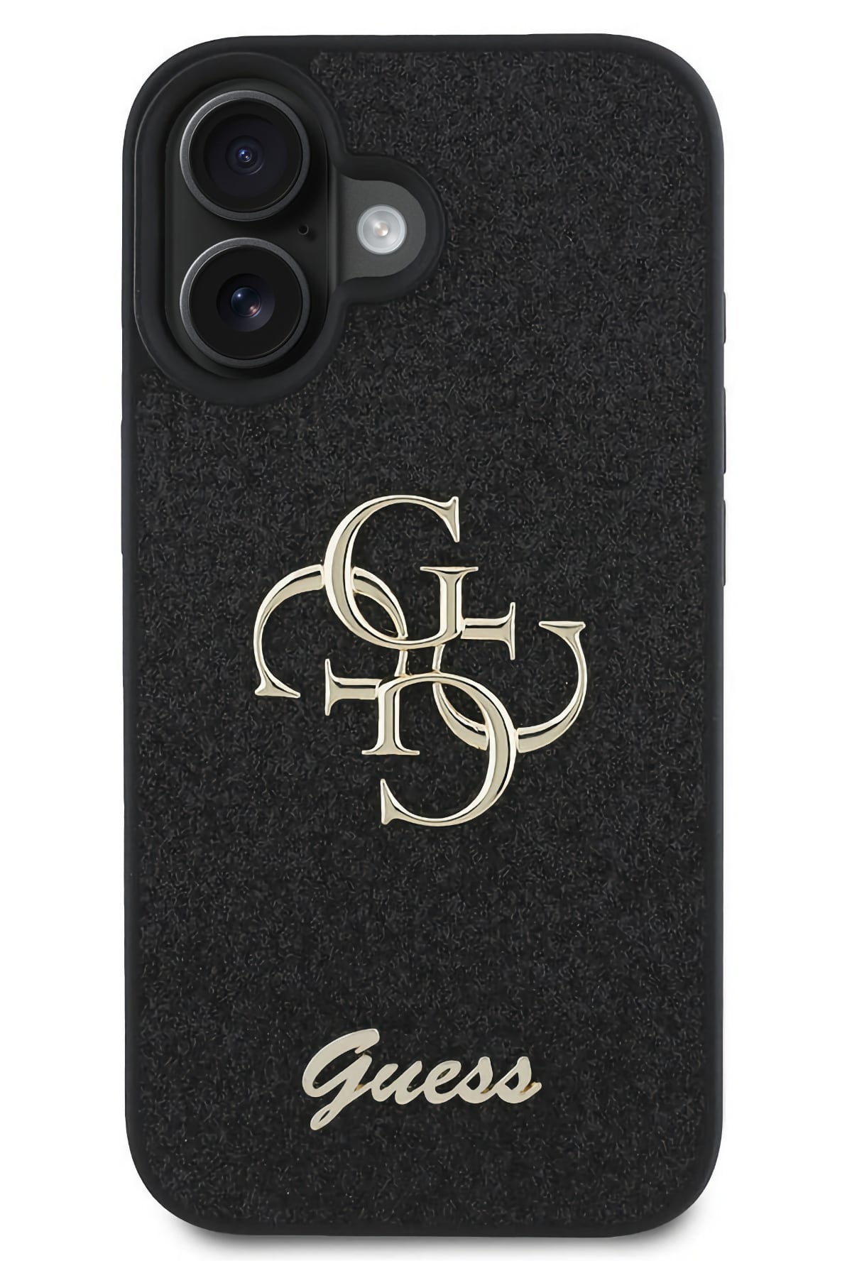 Guess iPhone 16 Plus Uyumlu Glitter 4G Logolu Kılıf Siyah  Guess