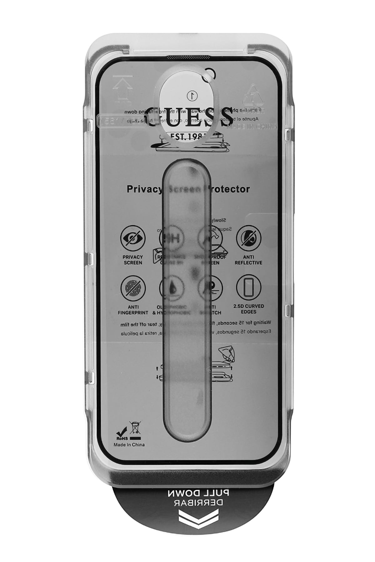 Guess Outline iPhone 16 Serisi Hayalet Privacy Ekran Koruyucu Temperli Cam Guess