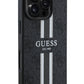 Guess Printed 4G Şerit Logolu iPhone 16 Pro Magsafe Uyumlu Kılıf Siyah