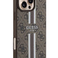 Guess Printed 4G Şerit Logolu iPhone 16 Pro Max Magsafe Uyumlu Kılıf Kahverengi