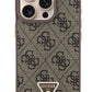 Guess Strass iPhone 16 Pro Max Uyumlu 4G Desenli Vücut Askılı Kılıf Kahverengi  Guess