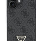 Guess Strass iPhone 16 Uyumlu 4G Desenli Vücut Askılı Kılıf Siyah  Guess