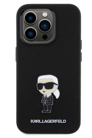 Karl Lagerfeld iPhone 15 Pro Max Uyumlu İkonik Kılıf Siyah  Karl Lagerfeld