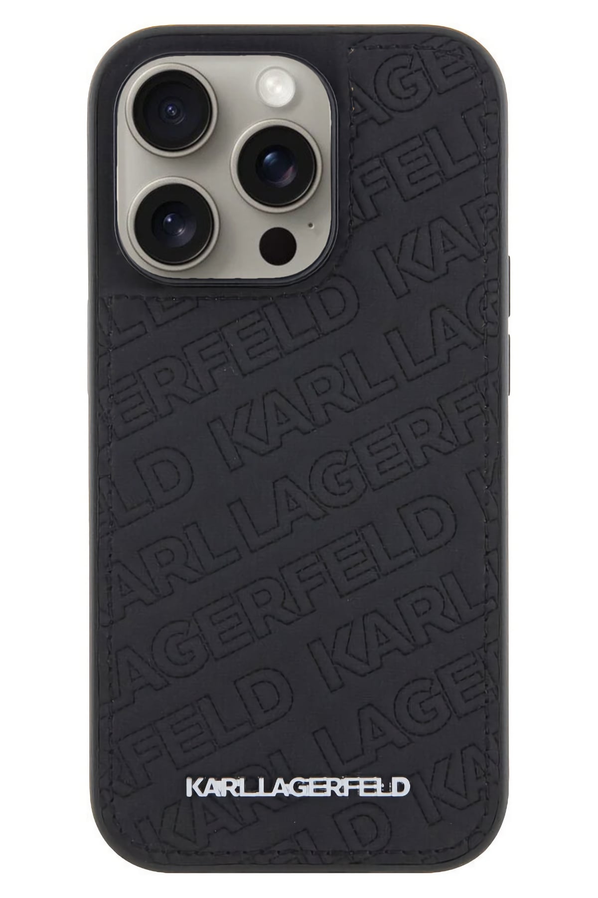 Karl Lagerfeld iPhone 15 Pro Max Uyumlu Kapitone Kılıf Siyah  Karl Lagerfeld