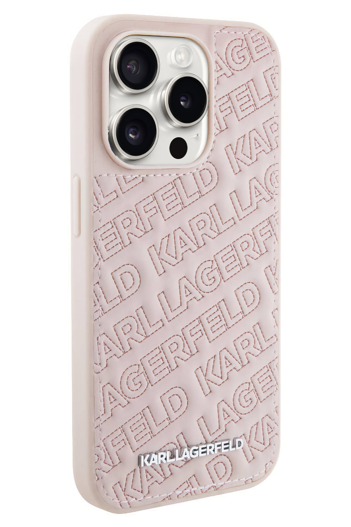 Karl Lagerfeld iPhone 15 Pro Max Uyumlu Kapitone Kılıf Pembe  Karl Lagerfeld