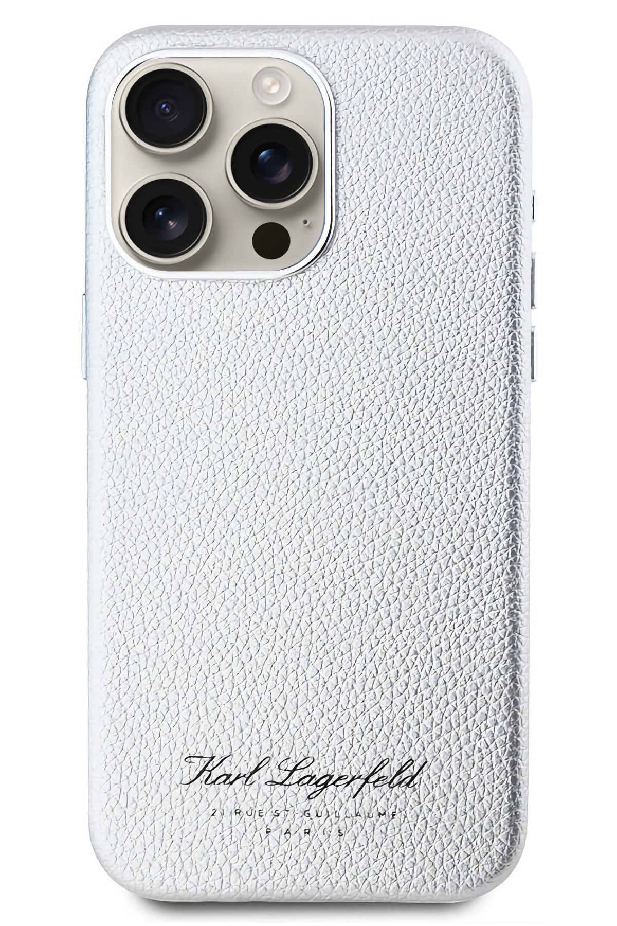 Karl Lagerfeld Hotel iPhone 15 Pro Kılıf Gümüş Gri  Karl Lagerfeld